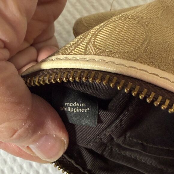 Coach Beige Wristlet with Logo Pattern - Picture 6 of 9